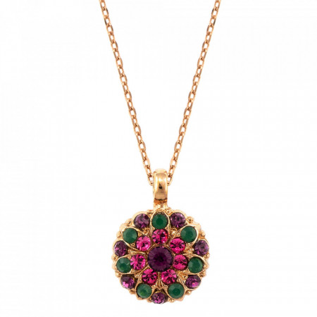Pandantiv cu lant placat cu Aur roz de 24K, cu cristale Swarovski, Guardian Angel | 5212-1033RG-Multicolor-6799