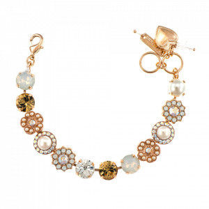 Bratara placata cu Aur roz de 24K, cu cristale originale, Crystal Pearl's | 4045/1-801RG