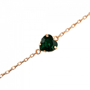 Bratara placata cu Aur roz de 24K, cu cristale Swarovski, Emerald | 4100/2-205RG-Verde-1390