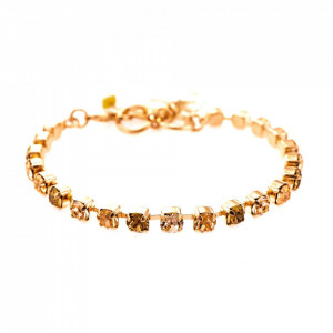 Bratara placata cu Aur roz de 24K, cu cristale Swarovski, Jackie | 4000-39132RG-Bej-1130