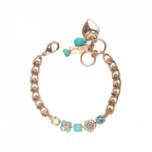 Bratara placata cu Aur roz de 24K, cu cristale originale, Sapphire Sky | 4535-2677rg