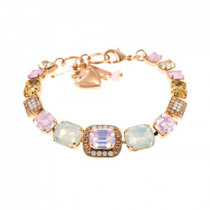 Bratara placata cu Aur roz de 24K, cu cristale Swarovski, Tiara Day | 4040/7-2333RG-Multicolor-1220
