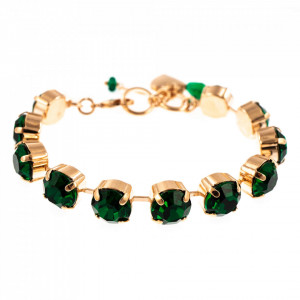 Bratara placata cu Aur roz de 24K, cu cristale Swarovski, Emerald | 4474-205205RG-Verde-1570
