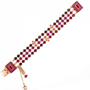Bratara placata cu Aur roz de 24K, cu cristale Swarovski, FireFly | 4000/3-2140RG