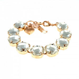 Bratara placata cu Aur roz de 24K, cu cristale Swarovski, On a Clear Day | 4438-001001RG-Transparent-1560