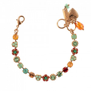 Bratara placata cu Aur roz de 24K, cu cristale Swarovski, Painted Lady | 4028-1120RG-Multicolor-1010
