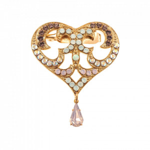 Brosa placata cu Aur roz de 24K, cu cristale Swarovski, Aura | 2173-1112RG-Multicolor-1230