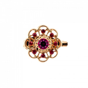 Brosa placata cu Aur roz de 24K, cu cristale Swarovski, FireFly | 2501-2140RG-Rosu-1240