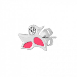 Cercei Argint 925 pentru copii, Flying Sparkling Pink Bird-Roz-8350