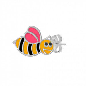 Cercei Argint 925 pentru copii, Funny Bee - Pink Wings-Multicolor-8360