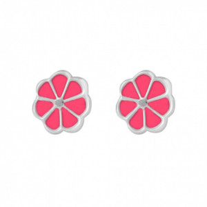 Cercei Argint 925 pentru copii, Little Pink Flower-Roz-8290