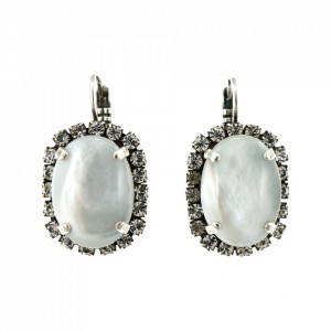 Cercei placati cu Argint 925, cu cristale Swarovski, Forever | 1090/1-1049SP6-Alb-1790
