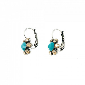 Cercei placati cu Argint 925, cu cristale Swarovski, Sapphire Sky | 1090/3-807SP6-Multicolor-2120