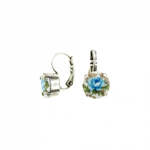 Cercei placati cu Argint 925, cu cristale Swarovski, Spring Flowers | 1445-01231SP6-Albastru-6390