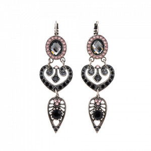 Cercei placati cu Argint 925, cu cristale Swarovski, Black Diamond | 1423/1-1073SP6-Multicolor-5680