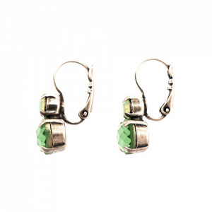 Cercei placati cu Argint 925, cu cristale Swarovski, Fern | 1462-2143SP6-Verde-6430