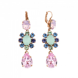 Cercei placati cu Aur roz de 24K, cu cristale originale, California Dreaming | 1156/2-1067RG6