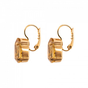Cercei placati cu Aur roz de 24K, cu cristale Swarovski, Earl Grey | 1032/1-216RG6-Bej-9030