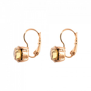 Cercei placati cu Aur roz de 24K, cu cristale Swarovski, Jackie | 1440-216RG6-Bej-6330
