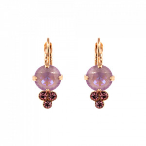 Cercei placati cu Aur roz de 24K, cu cristale originale, Lavender | 1010-1910RG6