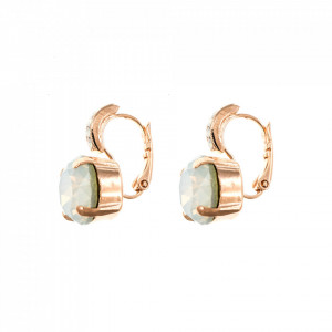Cercei placati cu Aur roz de 24K, cu cristale Swarovski, October Lucky Birthstone | 1056-234234RG6-Alb-1900