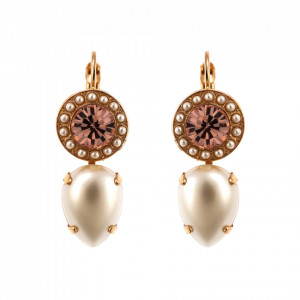 Cercei placati cu Aur roz de 24K, cu cristale originale, Romance | 1040-139-10RG6