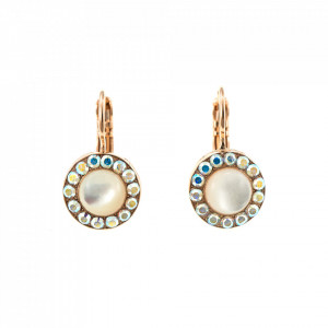 Cercei placati cu Aur roz de 24K, cu cristale originale, Seashell | 1129-M1201RG6