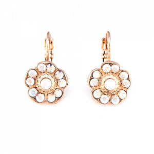 Cercei placati cu Aur roz de 24K, cu cristale originale, Seashell | 1220-1201RG6