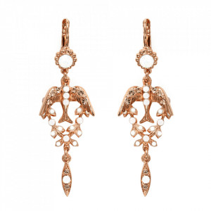 Cercei placati cu Aur roz de 24K, cu cristale originale, Tiara Day | 1423/2-2333rg6