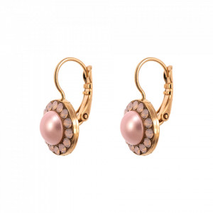 Cercei placati cu Aur roz de 24K, cu cristale Swarovski, Antigua | 1129-223-1RG6-Roz-2190