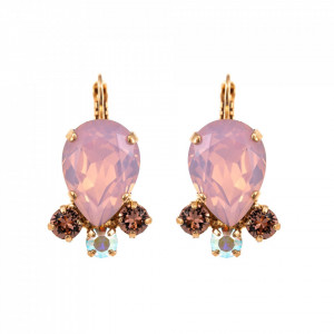 Cercei placati cu Aur roz de 24K, cu cristale Swarovski, Aura | 1044/6-1112RG6-Multicolor-1540