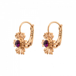 Cercei placati cu Aur roz de 24K, cu cristale Swarovski, Bohemian Rhapsody | 1023/3-204RG6-Mov-1630