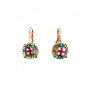 Cercei placati cu Aur roz de 24K, cu cristale Swarovski, California Dreaming | 1445-01749RG6-Multicolor-6010