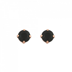 Cercei placati cu Aur roz de 24K, cu cristale Swarovski, Check Mate | 1440-280RG2-Negru-5960