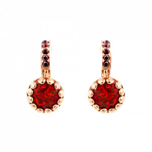 Cercei placati cu Aur roz de 24K, cu cristale Swarovski, FireFly | 1160SO-M2140RG6-Rosu-5360