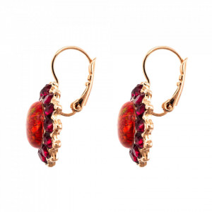 Cercei placati cu Aur roz de 24K, cu cristale Swarovski, FireFly | 1317SO-M2140RG6-Rosu-5930