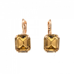 Cercei placati cu Aur roz de 24K, cu cristale Swarovski, Jackie | 1421/1-246RG6-Bej-5660