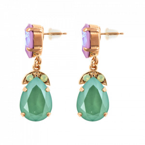 Cercei placati cu Aur roz de 24K, cu cristale Swarovski, Lavender | 1032/4-1910RG2-Multicolor-1710