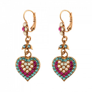 Cercei placati cu Aur roz de 24K, cu cristale Swarovski, Memories of Montmartre | 1007/7-1146RG6