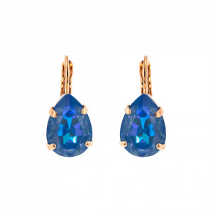 Cercei placati cu Aur roz de 24K, cu cristale Swarovski, Ocean DeLite | 1032/1-143RG6-Albastru-1380