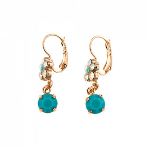 Cercei placati cu Aur roz de 24K, cu cristale Swarovski, Sapphire Sky | 1152/3-807RG6-Multicolor-5650