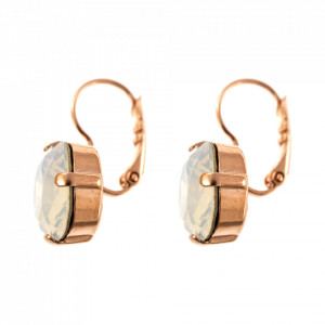 Cercei placati cu Aur roz de 24K, cu cristale Swarovski, Seashell | 1326/4-234RG6-Alb-5820