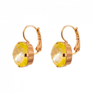 Cercei placati cu Aur roz de 24K, cu cristale Swarovski, Yellow Brick Road | 1326/4-141RG6-Galben-5810