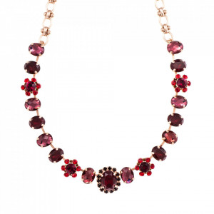 Colier placat cu Aur roz de 24K, cu cristale originale, Lady In Red | 3090/4-1070RG