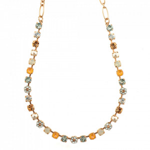 Colier placat cu Aur roz de 24K, cu cristale Swarovski, Gardenia | 3008/2-1913RG-Alb-6240