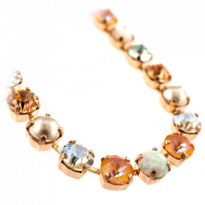 Colier placat cu Aur roz de 24K, cu cristale Swarovski, Gardenia | 3252SO1-M1913RG-Alb-6640