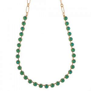 Colier placat cu Aur roz de 24K, cu cristale Swarovski, Silky Sage DeLite | 3430-169169RG-Verde-6250
