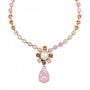 Colier placat cu Aur roz de 24K, cu cristale Swarovski, Tiara Day | 3156/2-2333RG-Multicolor-6120