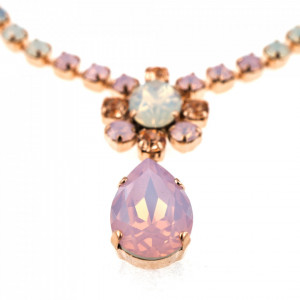 Colier placat cu Aur roz de 24K, cu cristale Swarovski, Tiara Day | 3156/2-2333RG-Multicolor-6540