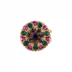 Inel placat cu Aur roz de 24K, cu cristale Swarovski, Guardian Angel | 7217-1033MR-Multicolor-8440